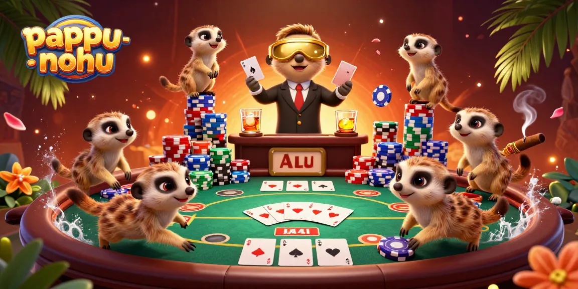 Experience the thrills of pappu-nohu in this vibrant meerkat casino scene showcasing dynamic gambling action.