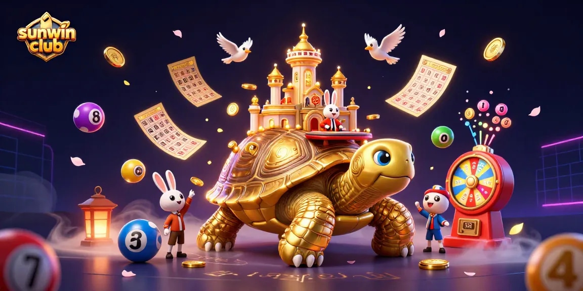 Engage with thrilling games at sunwin club featuring a golden tortoise casino and dynamic lottery elements.