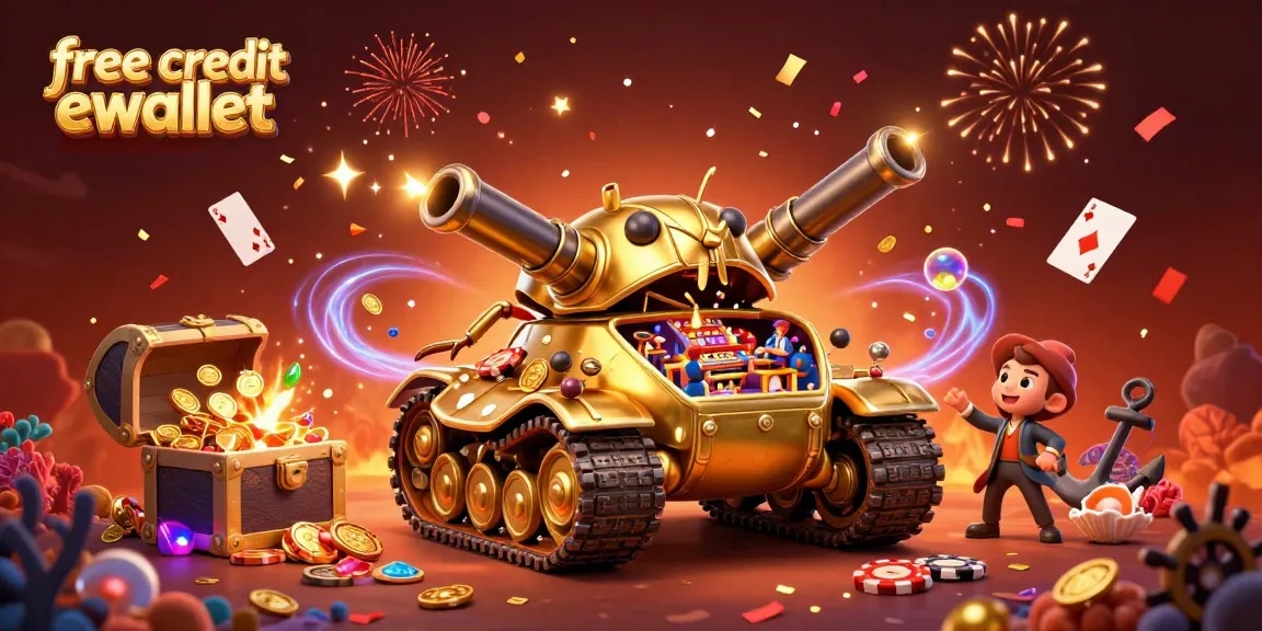 Experience the thrill of winning with free credit ewallet in this dynamic casino scene.