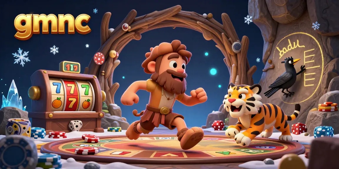 Experience the excitement of gmnc's prehistoric casino with dynamic game elements and vibrant characters.