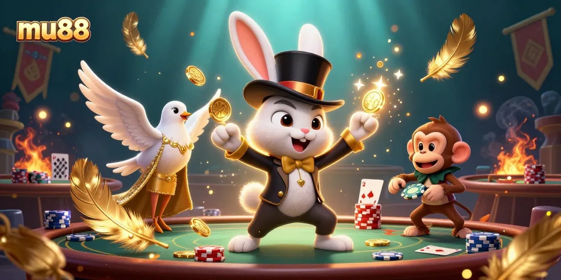 Win big with mu88's enchanting casino scene featuring magical characters and vibrant gameplay elements.