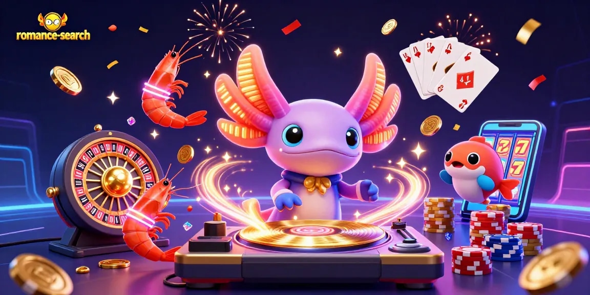 Experience exciting gameplay with romance-search as colorful characters dance amid casino delights.
