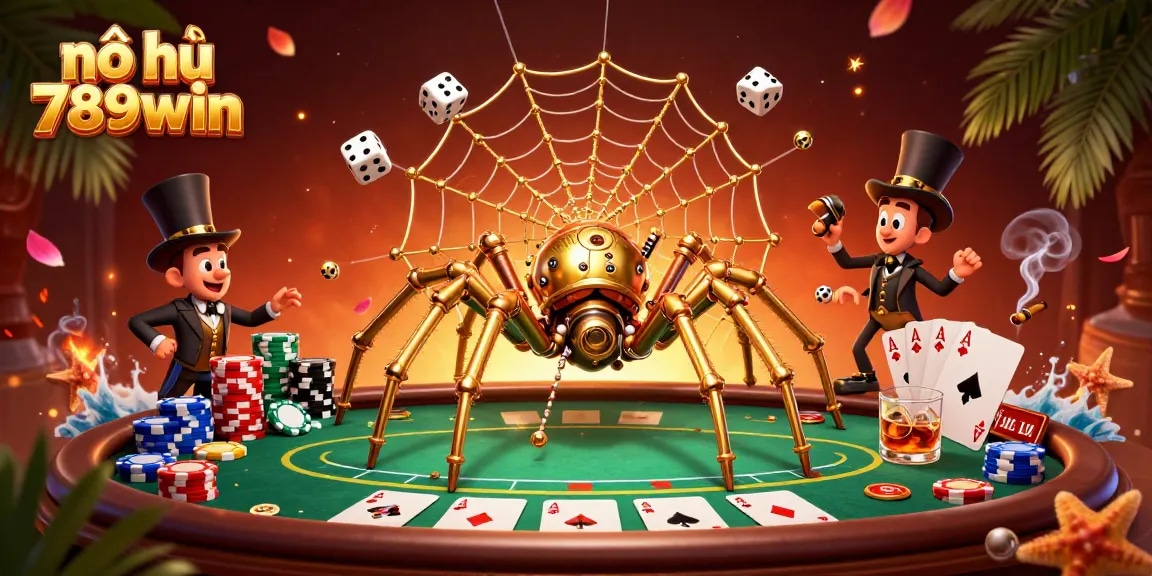 Engage with thrilling nổ hũ 789win action in this rich 3D casino illustration showcasing dynamic game elements.
