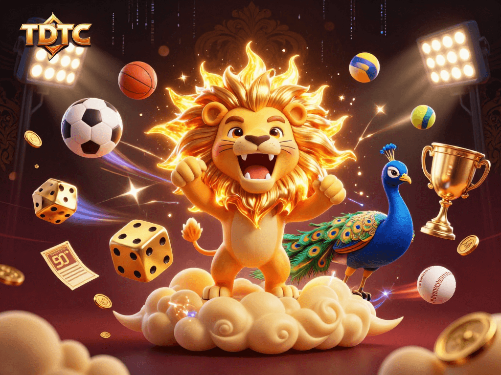 Engage with TDTC's dynamic sports betting universe amidst vibrant, energy-filled 3D illustration.