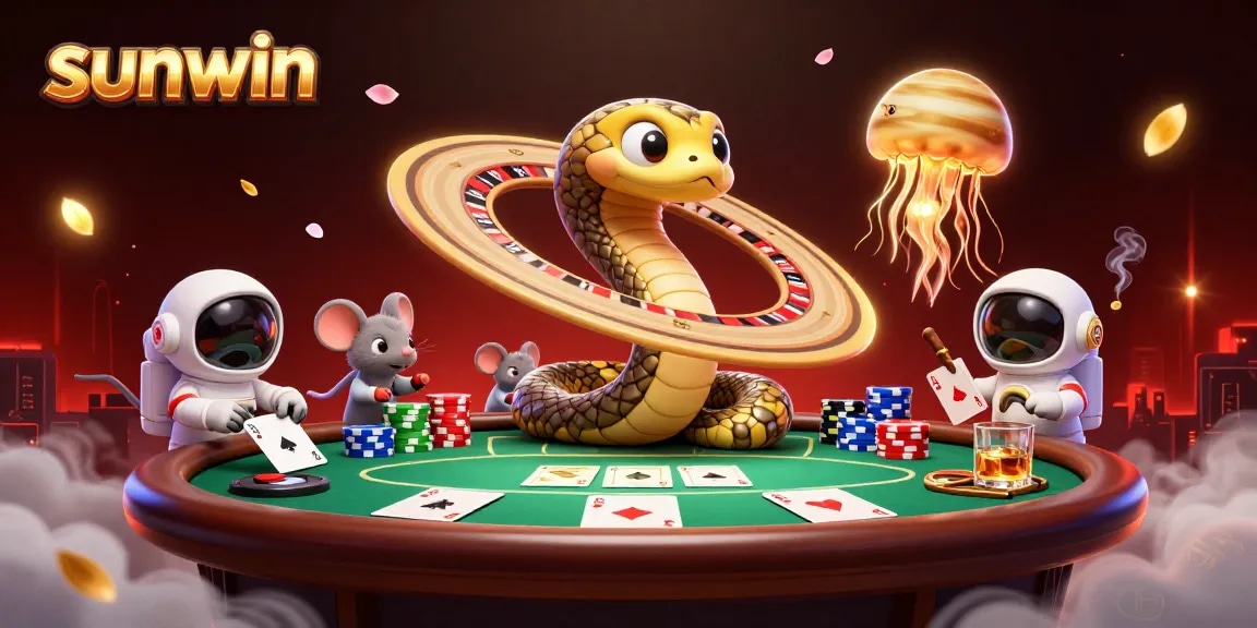 Engage with the sunwin cosmic casino adventure featuring betting astronaut mice and a golden jellyfish dealer.