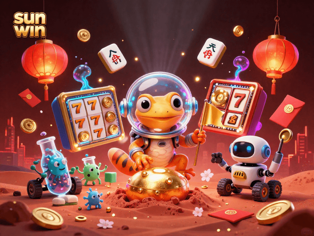 Engage in thrilling gameplay at the sun win casino with Martian gecko discovering treasures.