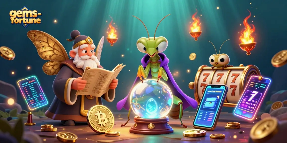 Spin and win with gems-fortune on vibrant slot games featuring mystical characters and glowing coins.
