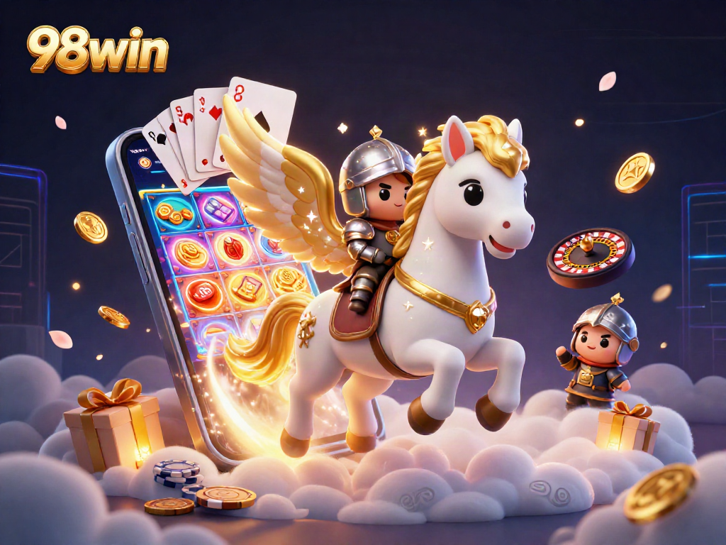 Experience 98win's dynamic gaming scene with immersive slot actions and vibrant elements.