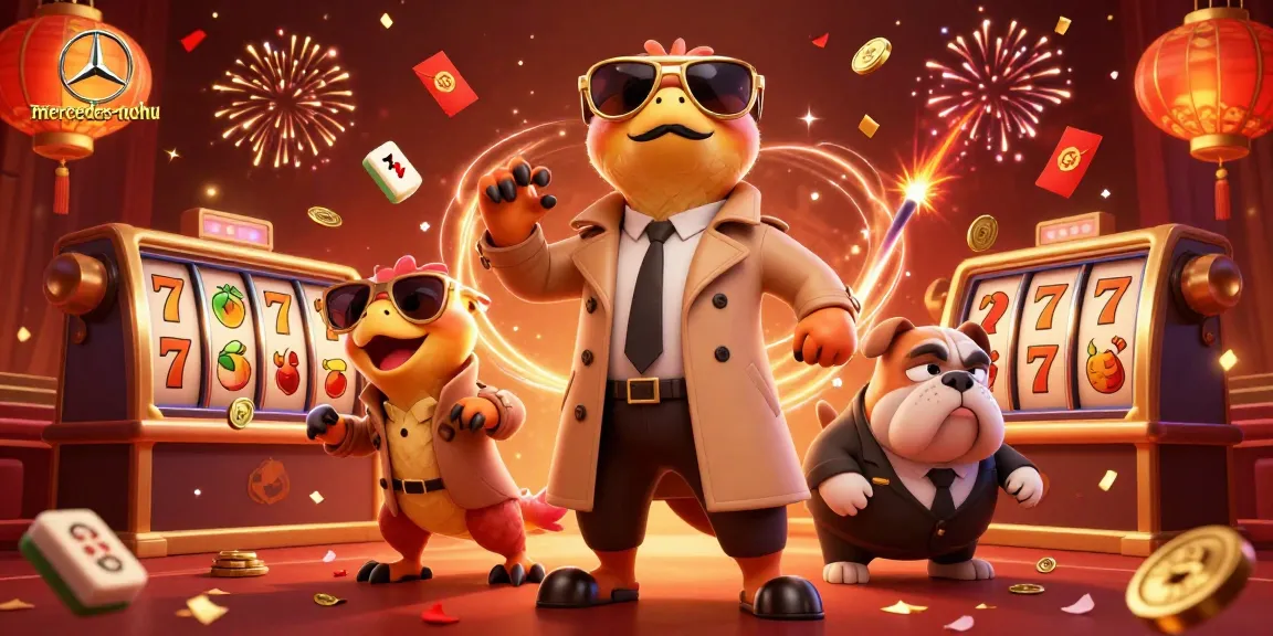 Experience the excitement of mercedes-nohu with cartoon raptors humorously sneaking into a casino scene.