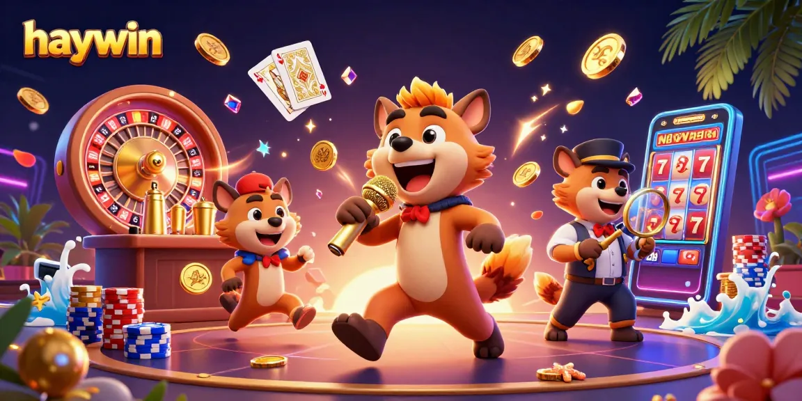 Experience the excitement of haywin casino with lively hyenas enjoying comedy, games, and more.