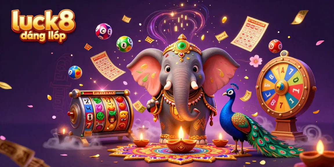 Engage in thrilling games with luck8 đăng nhập featuring a vibrant 3D casino scene packed with colorful elements.