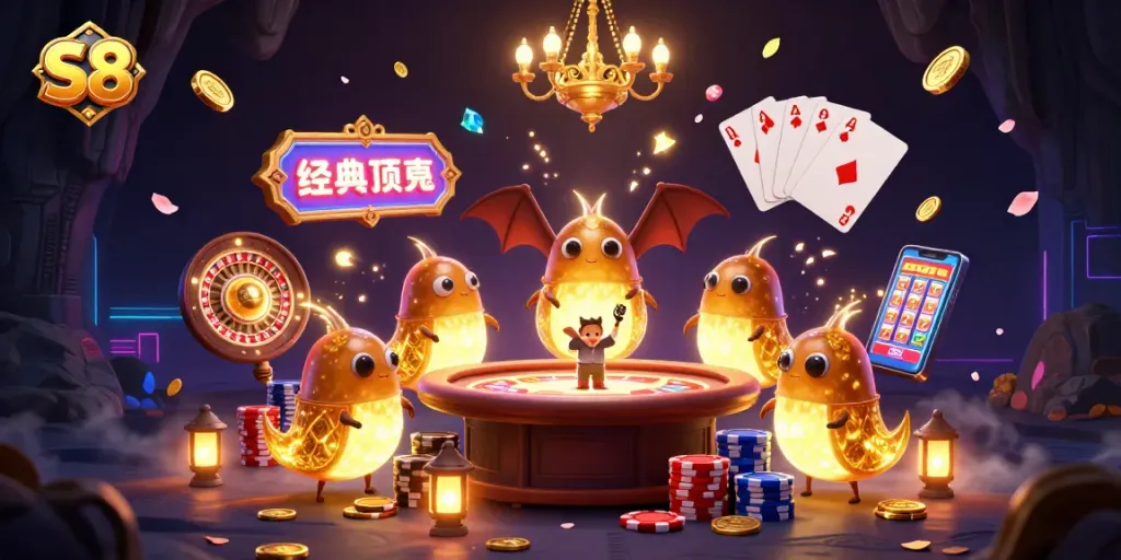 Experience thrilling moments at the S8 casino with glowing glowworms and vibrant gameplay.