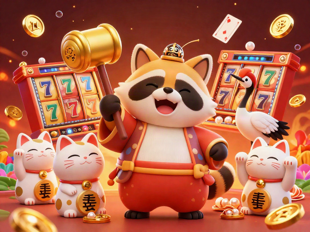 Join the fun at Hay88 with vibrant slots and playful characters in a lively casino scene.