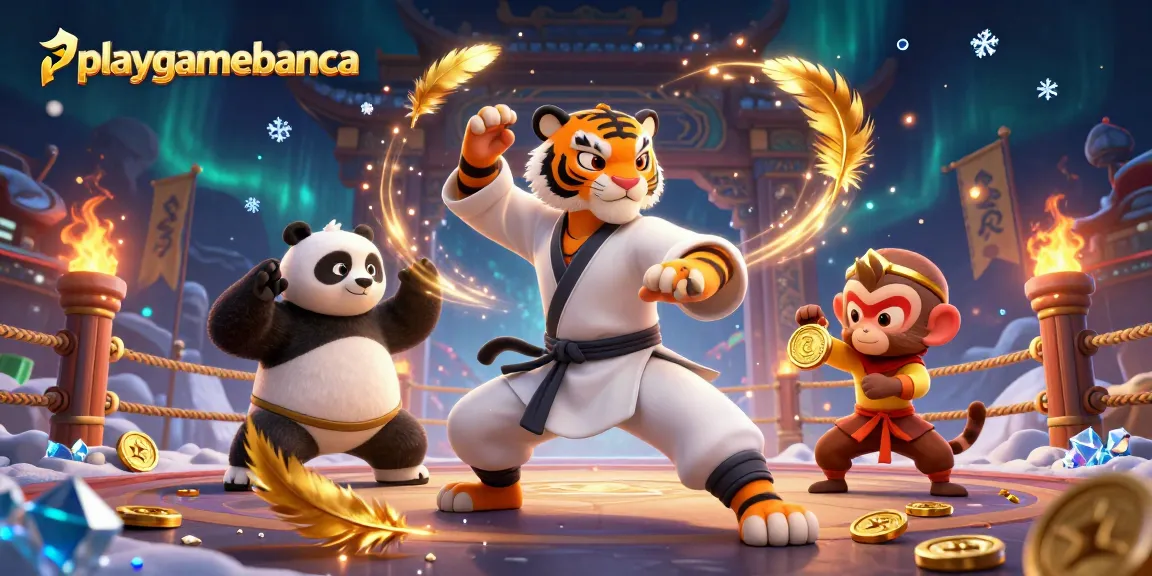 Experience the thrill at playgamebanca with a dynamic scene of characters celebrating casinos.