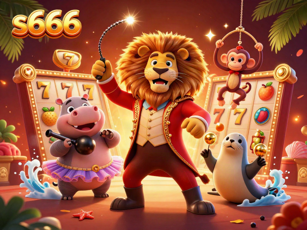 Experience thrilling gameplay with S666 at this vibrant online casino featuring playful characters and rich casino elements.
