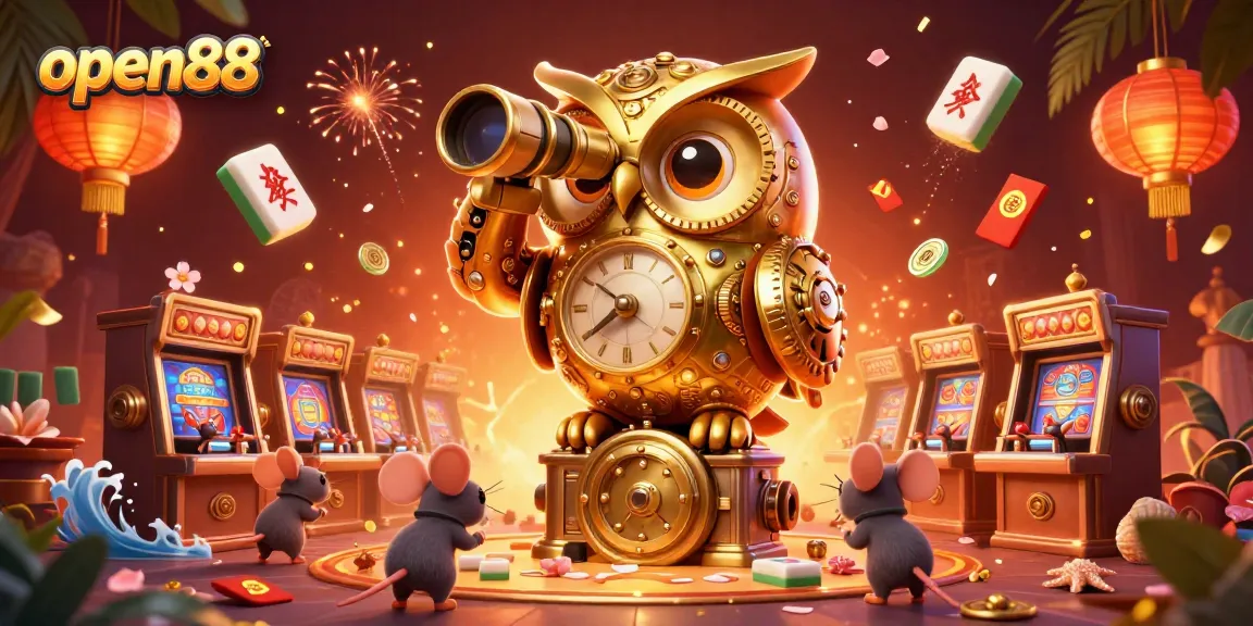 Experience the thrill of open88 with a vibrant 3D casino scene showcasing enchanting characters and gaming elements.