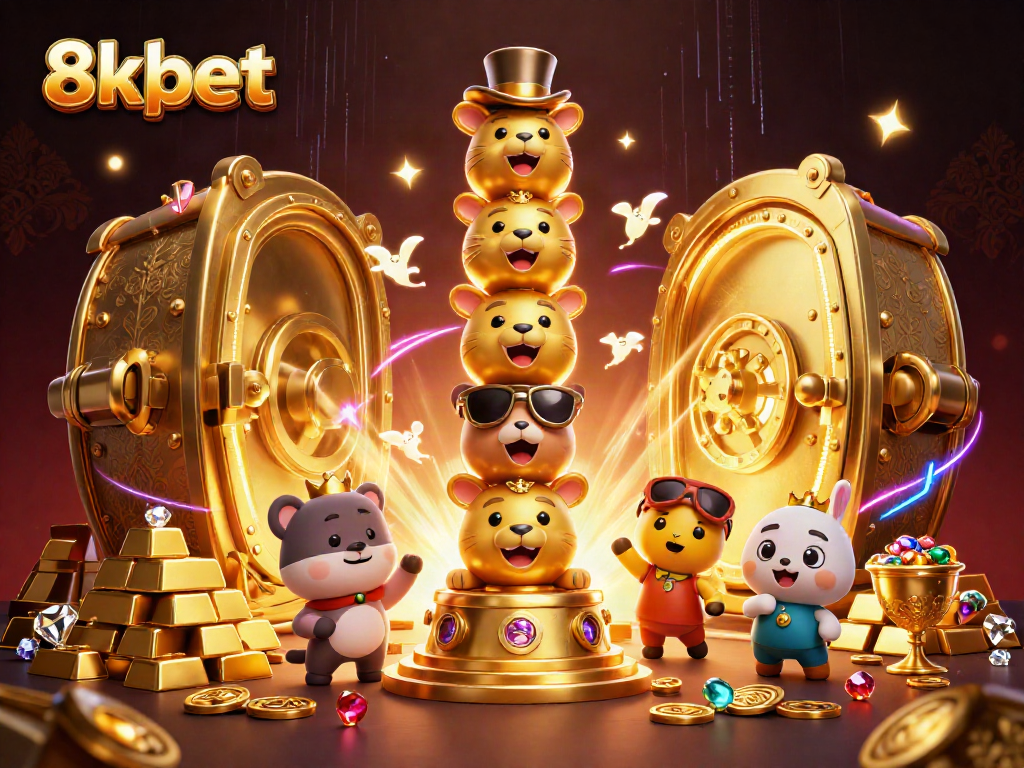 Experience the excitement of 8xbet with vibrant 3D casino illustrations featuring enchanting totem elements.