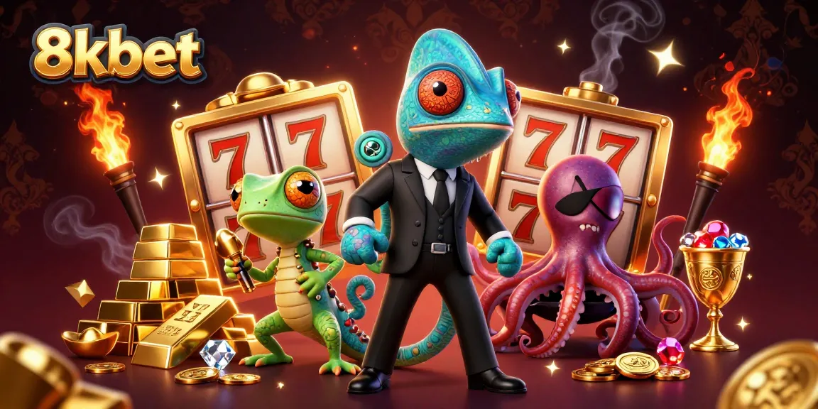 Experience thrilling slots and jackpots with the vibrant 8xbet casino illustration featuring engaging characters.