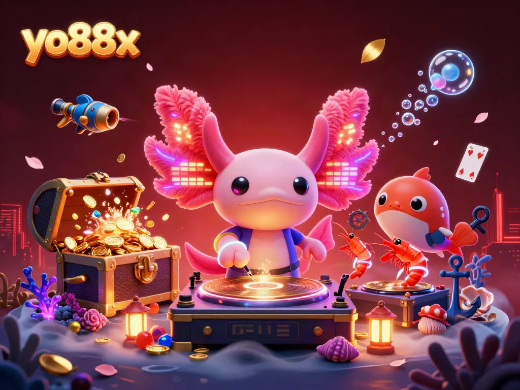 Experience thrilling gameplay with yo88x in a vibrant underwater casino scene featuring lively characters and treasure.