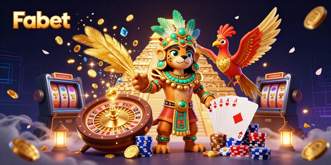 Experience the thrill at Fabet with an ultra-detailed 3D scene showcasing vibrant casino elements.