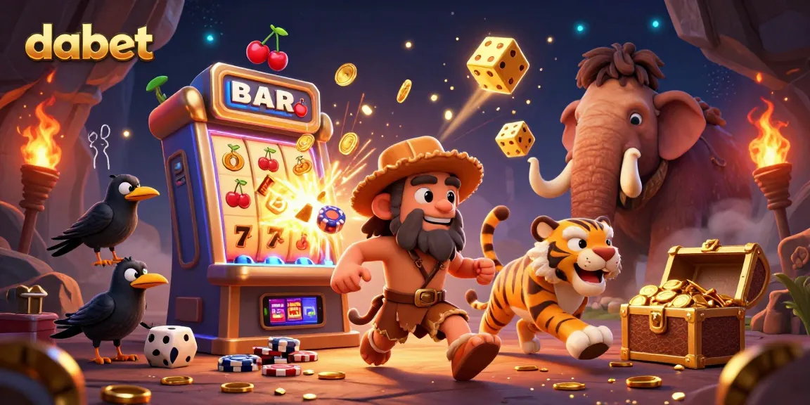 dabet engages players in thrilling prehistoric casino adventures with cavemen and sabertooth tigers.