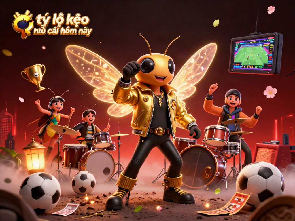 Engaging illustration of tỷ lệ kèo nhà cái hôm nay showing vibrant sports betting elements and lively characters.