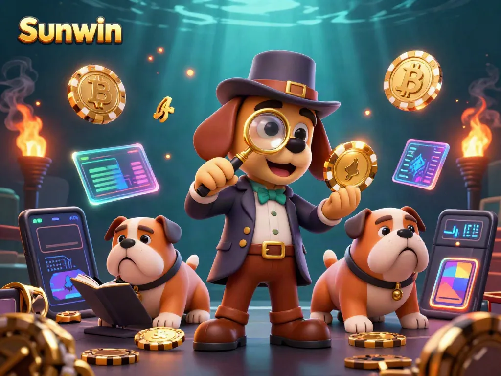Engage with Sunwin's thrilling gaming experience featuring a detective exploring poker clues.