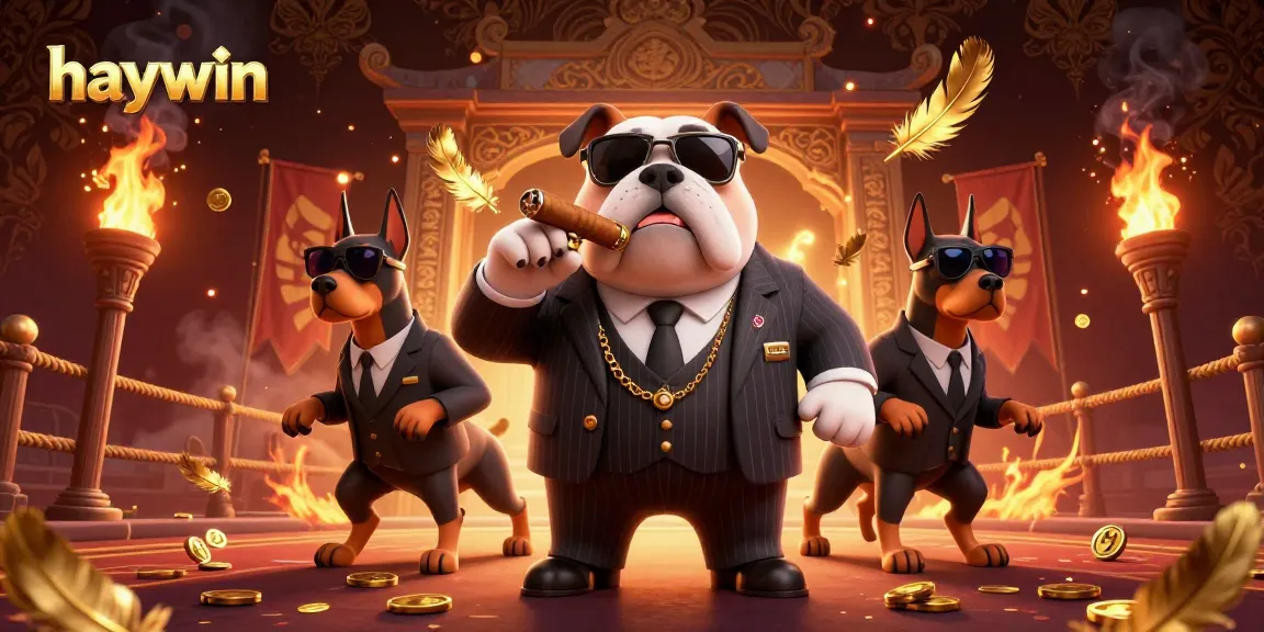 Engage with haywin excitement as the mafia boss and Dobermans embody luxury in a 3D casino scene.