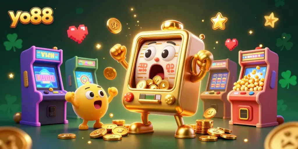 Win big with yo88 in this vibrant gaming scene featuring a joyous jackpot celebration.