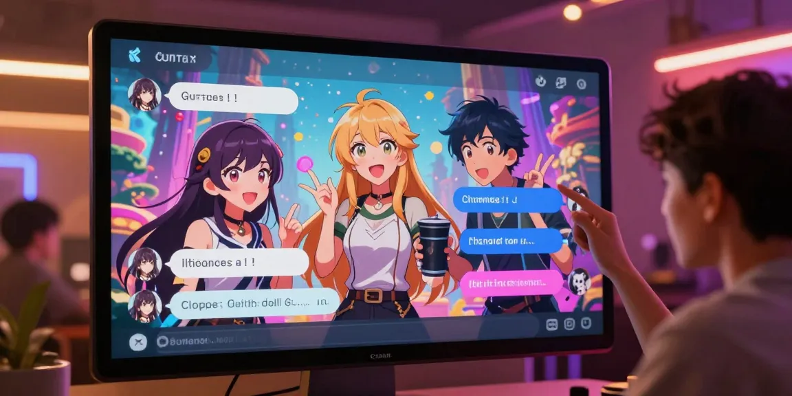 Engaging AI chat hentai experience with animated characters in vibrant digital settings.