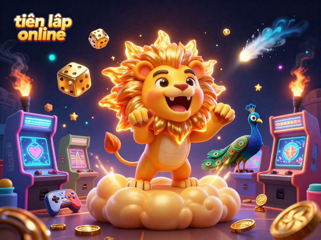 Experience the excitement of tiến lên online with this vibrant 3D illustration showcasing a dynamic gaming scene.