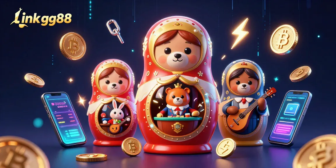 Engage with the exciting gaming world of link gg88, showcasing vibrant casino characters and crypto elements.