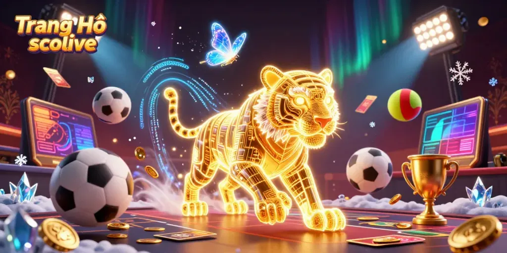 Watch exciting gameplay at Trang Chủ socolive with vibrant sports graphics in a dynamic casino scene.