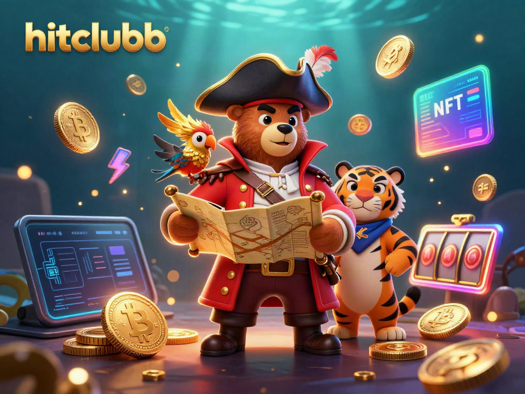 Engage in exciting gameplay with hitclubb as a pirate captain bear and tiger explore crypto treasures.