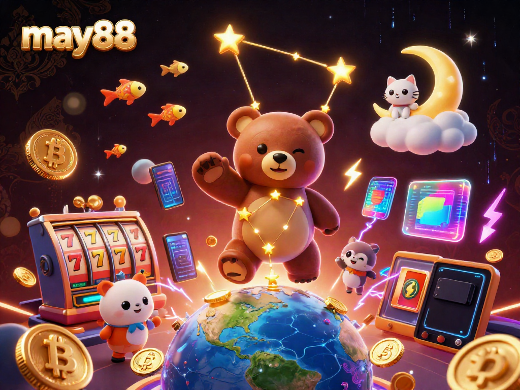 Engage with may88 and enjoy a 3D party atmosphere embracing casino fun with bright slots and vibrant gaming elements.