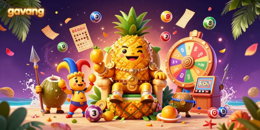 Engage with the excitement of gavang as colorful lottery elements and dynamic characters bring a vibrant casino experience to life.