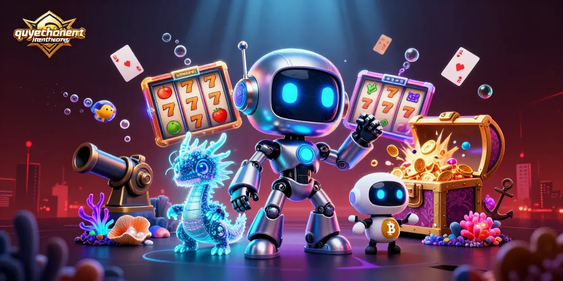 Engage in thrilling gameplay with quyetchientienthuong's robot mascot and animated elements.