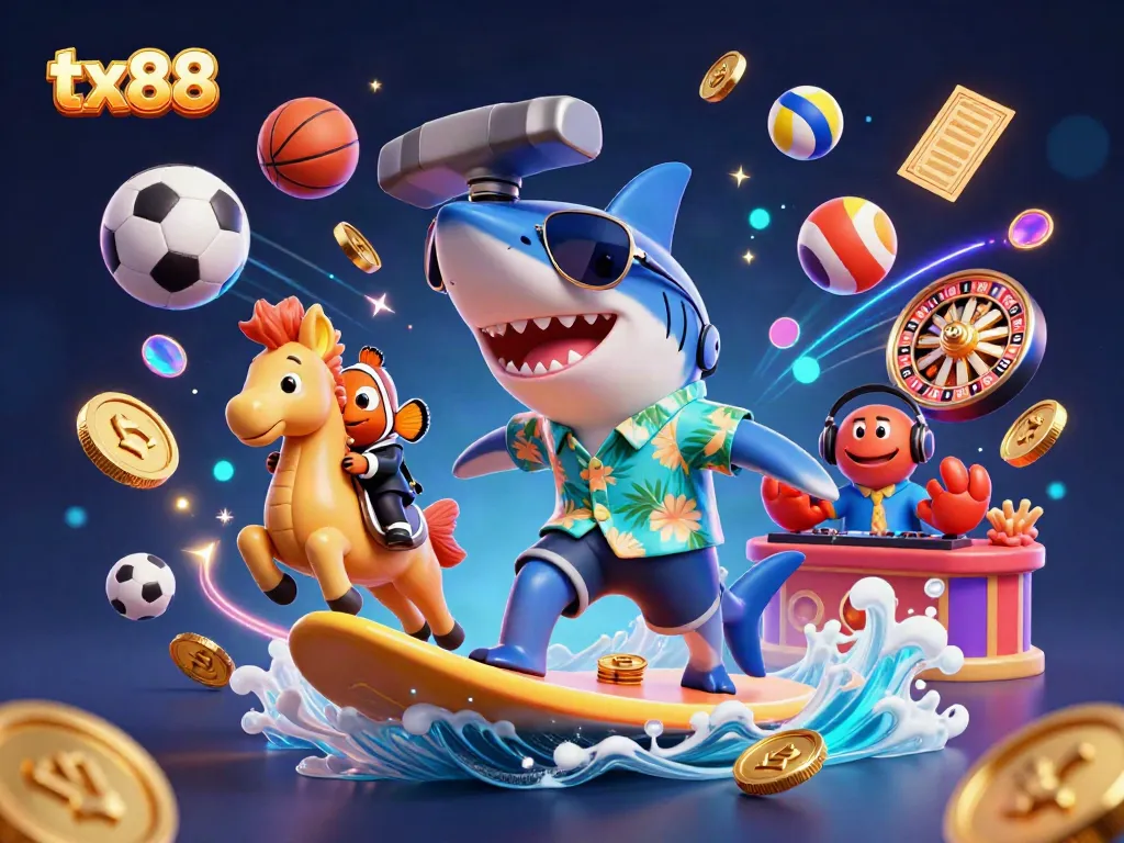 Bet on winning strategies with tx88's vibrant casino scene featuring animated gaming characters.