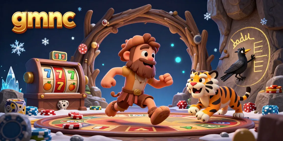 Experience the excitement of gmnc's prehistoric casino with dynamic game elements and vibrant characters.