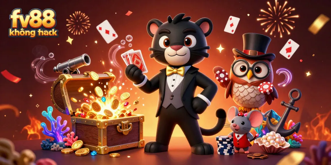 Experience the thrill of winning with fv88 không chặn while the panther deals cards at a vibrant casino scene.