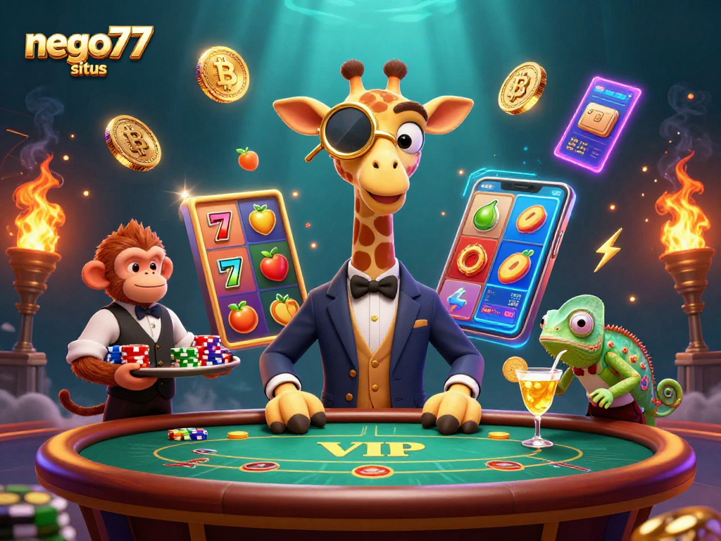 Engage in exciting gaming with nego77 situs, featuring vibrant slots and charismatic characters.
