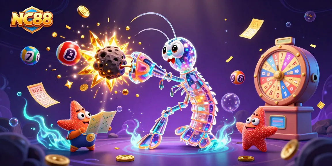 Experience NC88's vibrant lottery scene with exploding treasures and dynamic gaming elements.