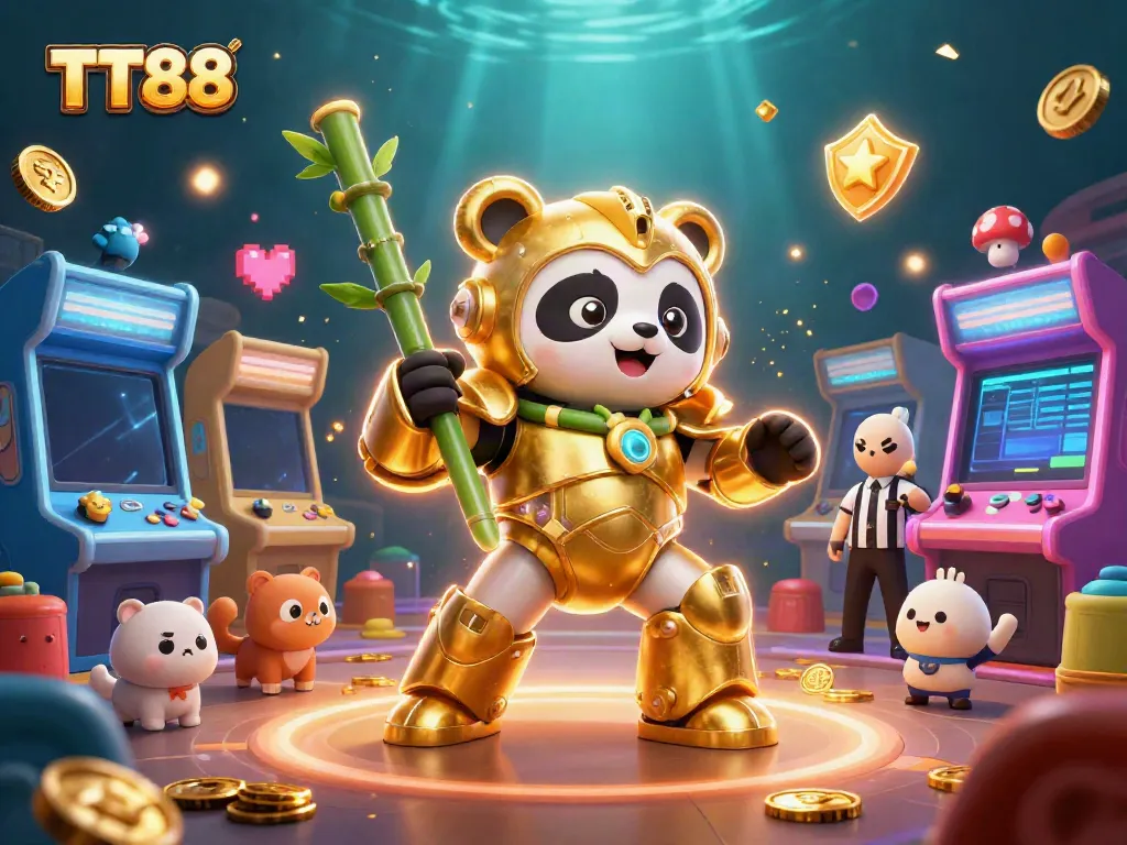 Experience thrilling casino action with TT88's captivating panda and robot showdown.