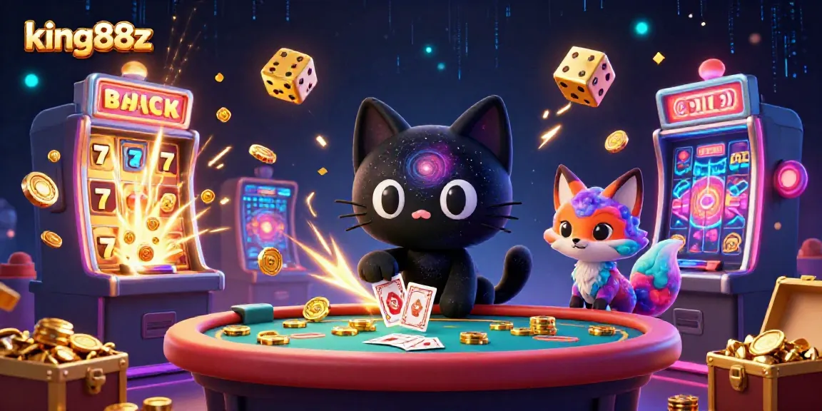 Experience the excitement of king88z at a cosmic casino with captivating characters and vibrant game elements.
