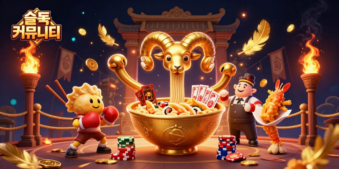 Join the 슬롯 커뮤니티 with lively characters and vibrant casino elements in a dynamic gaming scene.