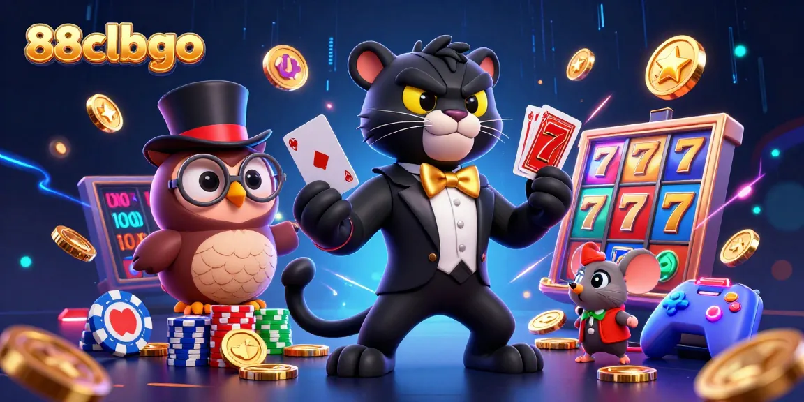 Experience the vibrant casino world of 88clbgo with stylish characters and gaming elements.