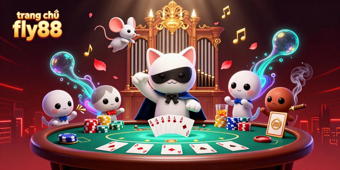 Engage with the exciting world of trang chủ fly88 through a vibrant casino scene featuring lively characters and games.