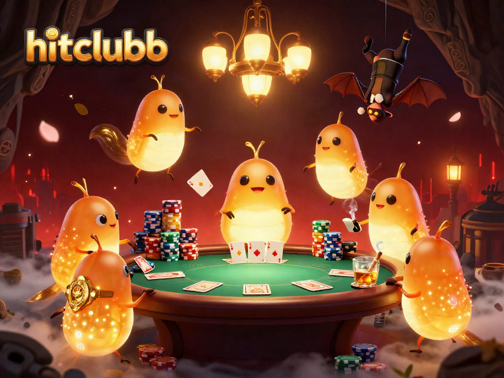 hitclubb showcases a vibrant casino scene with glowworms and a bat dealer creating an exciting atmosphere.