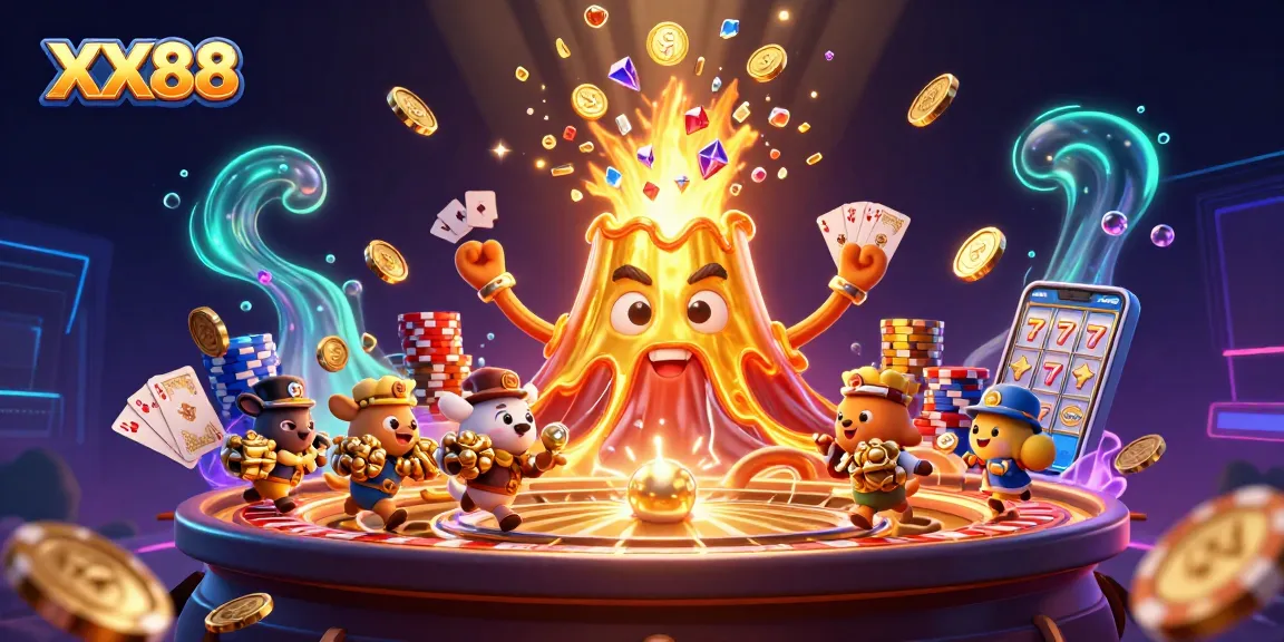Engage in thrilling bets with XX88's exciting golden volcano erupting treasures!