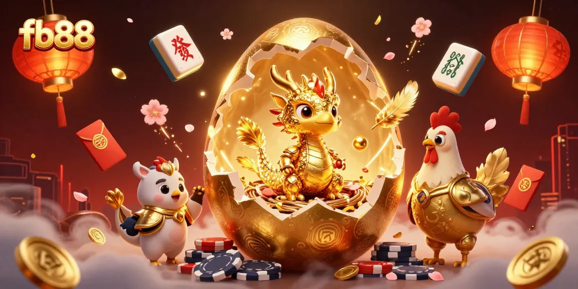 Win big at fb88 with a golden dragon surrounded by vibrant casino elements and immersive gaming atmosphere
